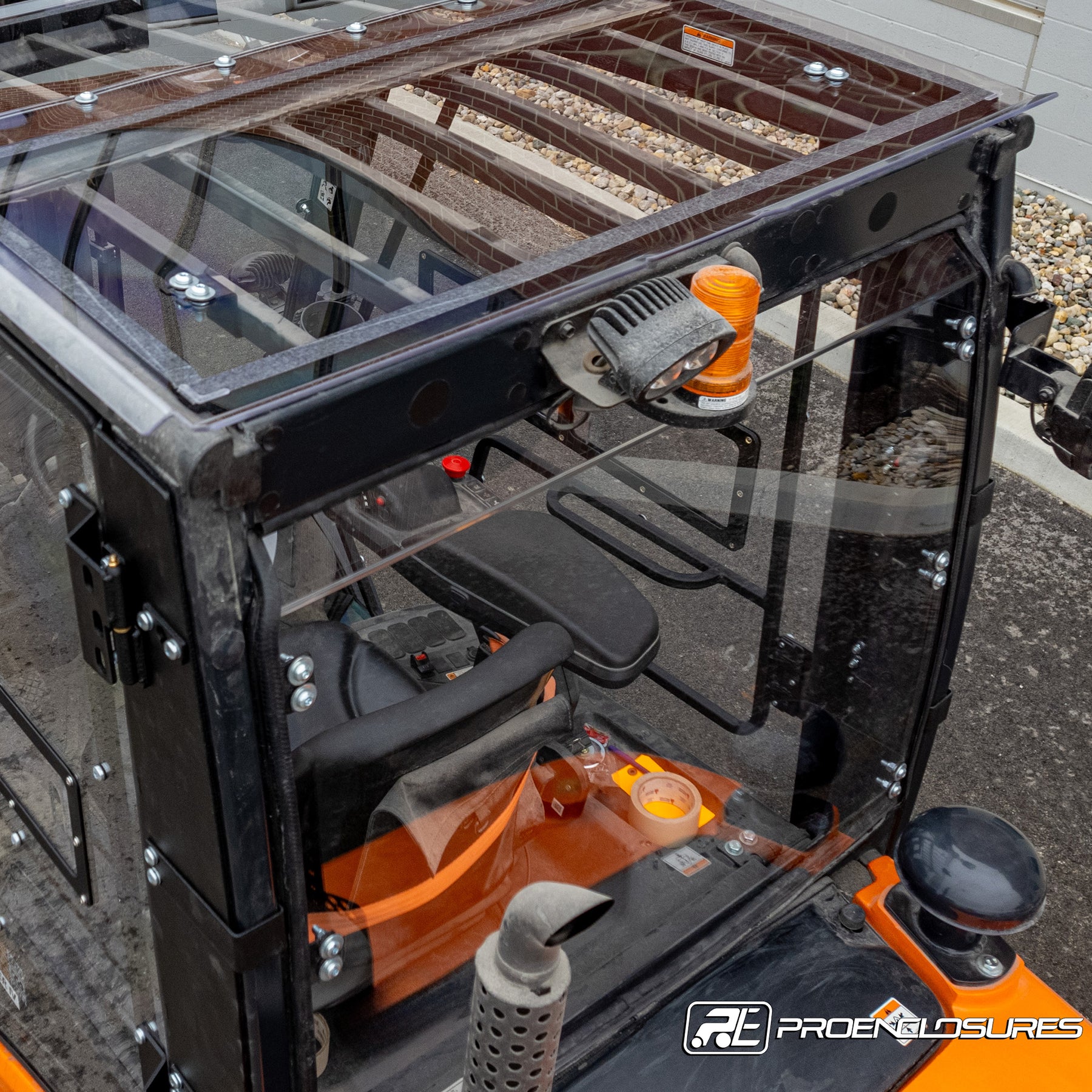 Doosan Forklift Rear Windshield – ProEnclosures
