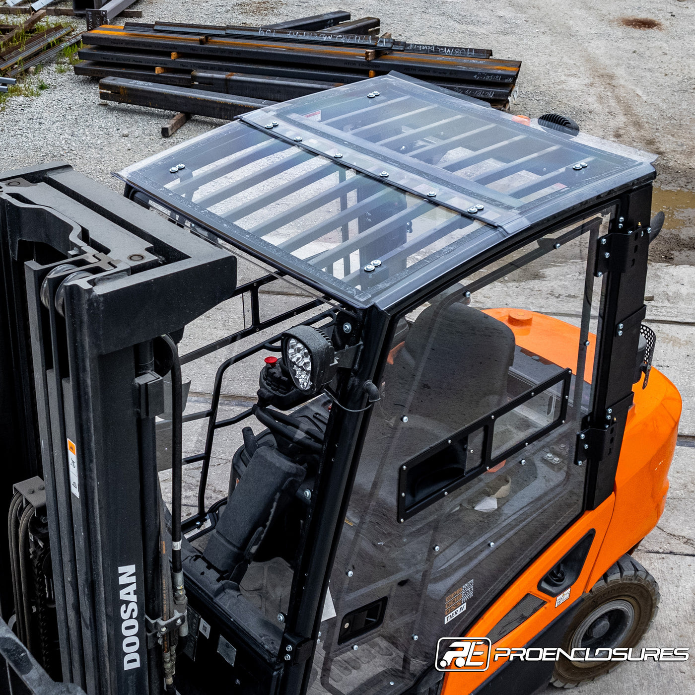 Doosan Forklift Roof ProEnclosures doosan-forklift-roof-proenclosures