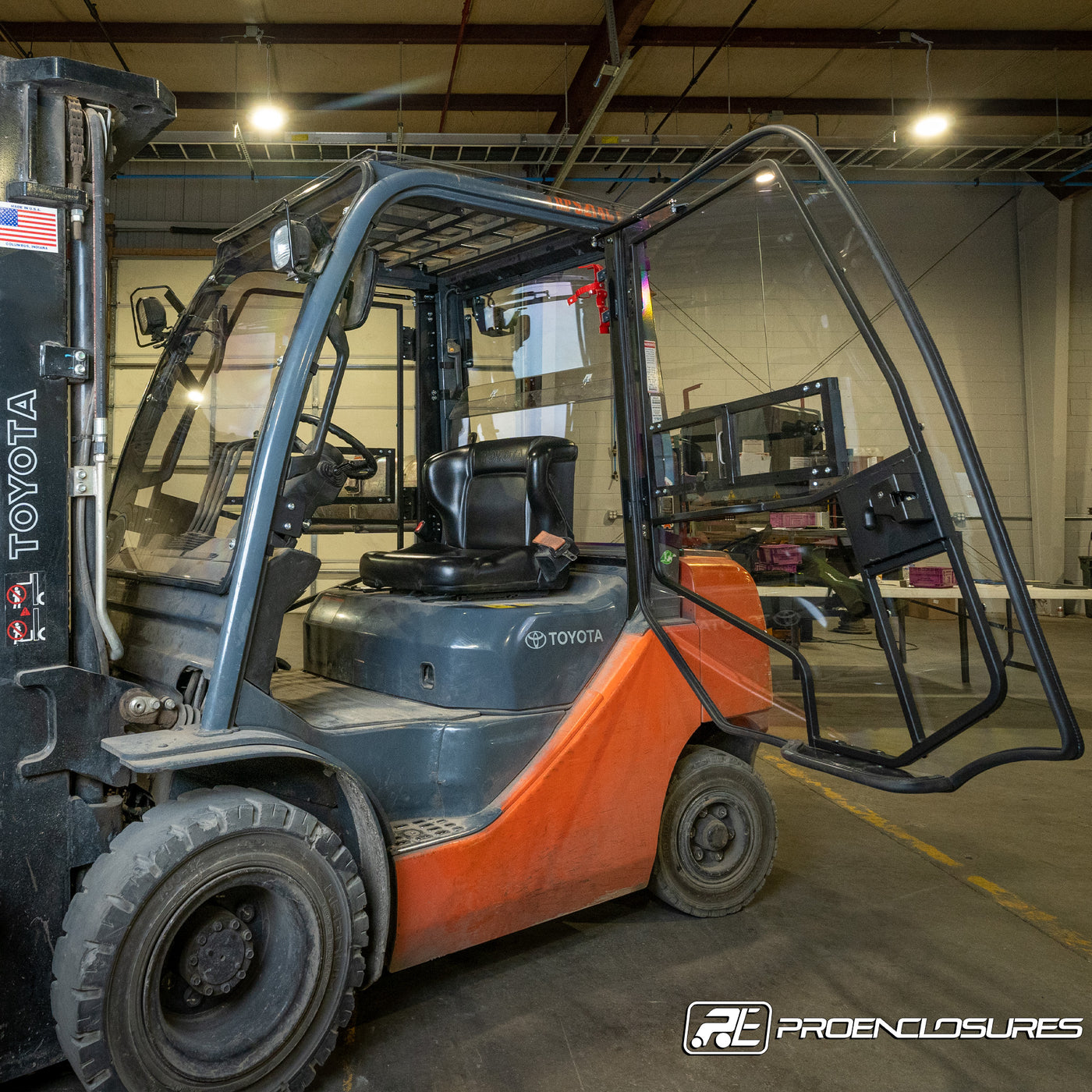 Toyota Forklift Cab Enclosure open door